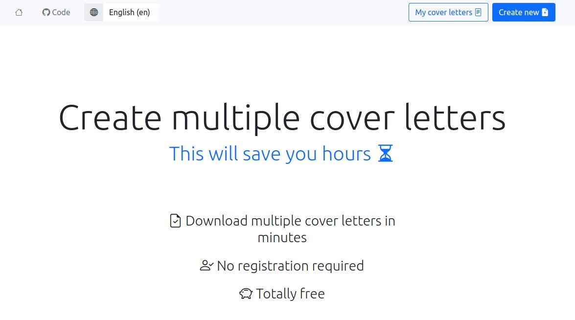 Create multiple cover letters