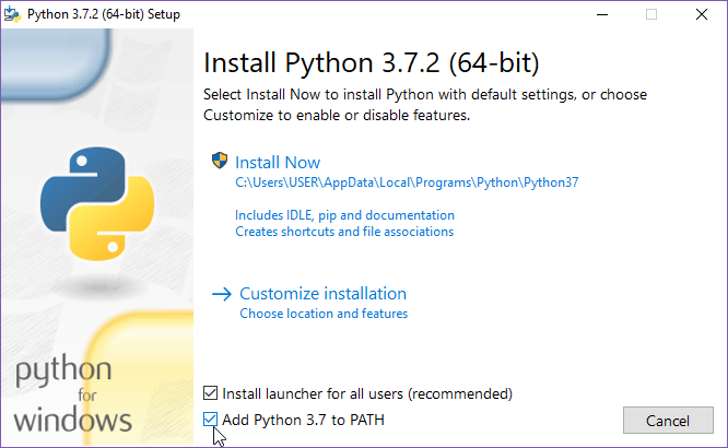 How to install python 3 on windows 