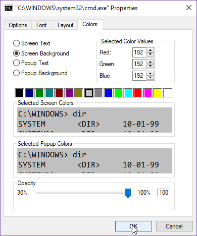 customize windows 10 command prompt 