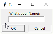 Creating user input dialog with python and TKinter